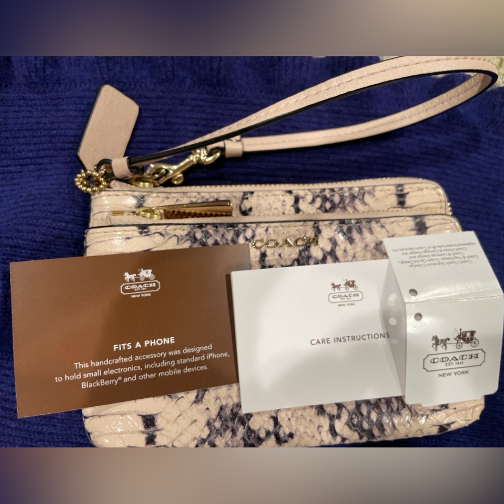 Coach Madison Python Embossed Double Zip Wristlet… - image 6